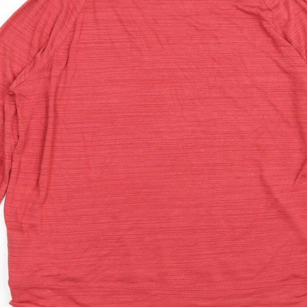 NEXT Womens Red Polyester Basic T-Shirt Size 12 Roll Neck