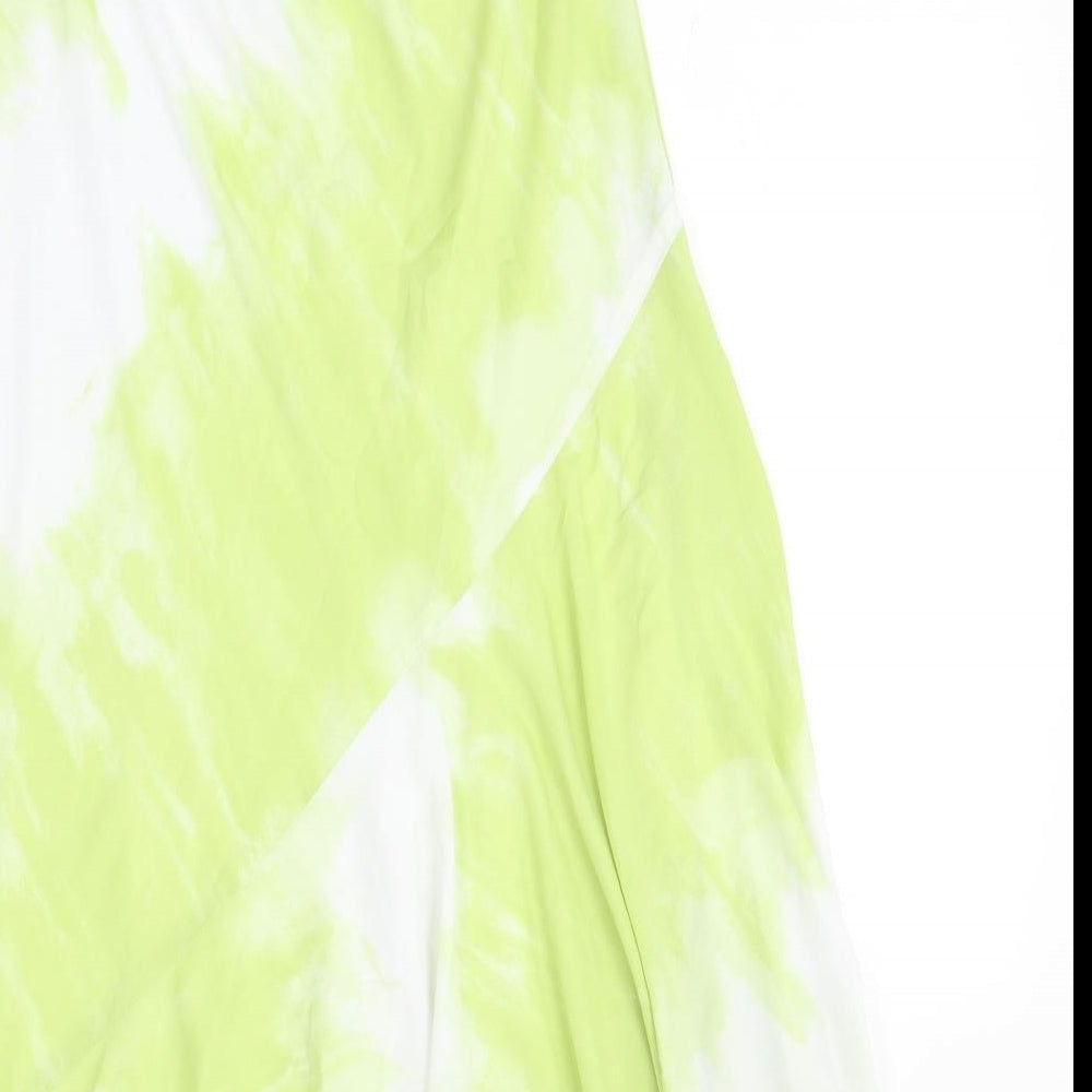 CAVIAR Womens Green Polyester A-Line Skirt Size 10 - Tie Dye