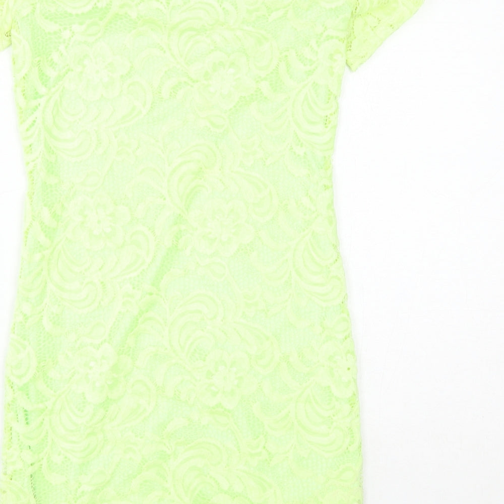 H&M Womens Green Polyamide Mini Size 10 Boat Neck Pullover