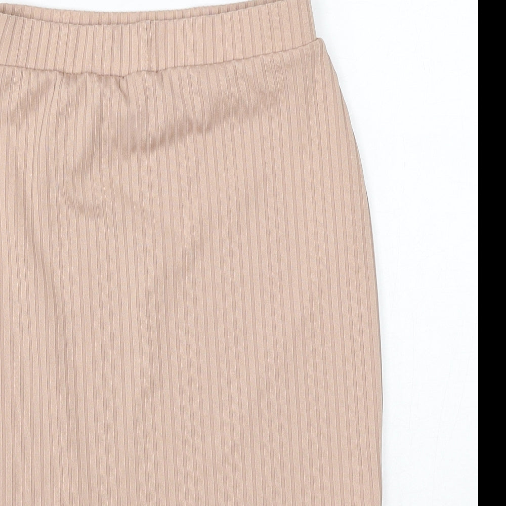 Club London Womens Pink Striped Polyester Mini Skirt Size 8