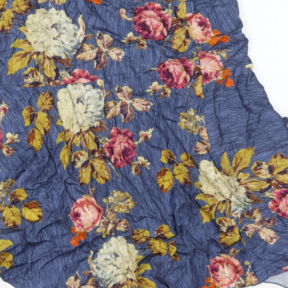 Oui Womens Multicoloured Floral Viscose Mini Skirt Size 8 Zip