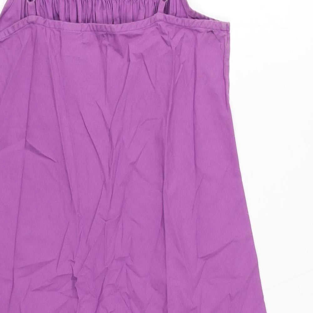 La Redoute Womens Purple Cotton Shift Size 12 Square Neck Pullover