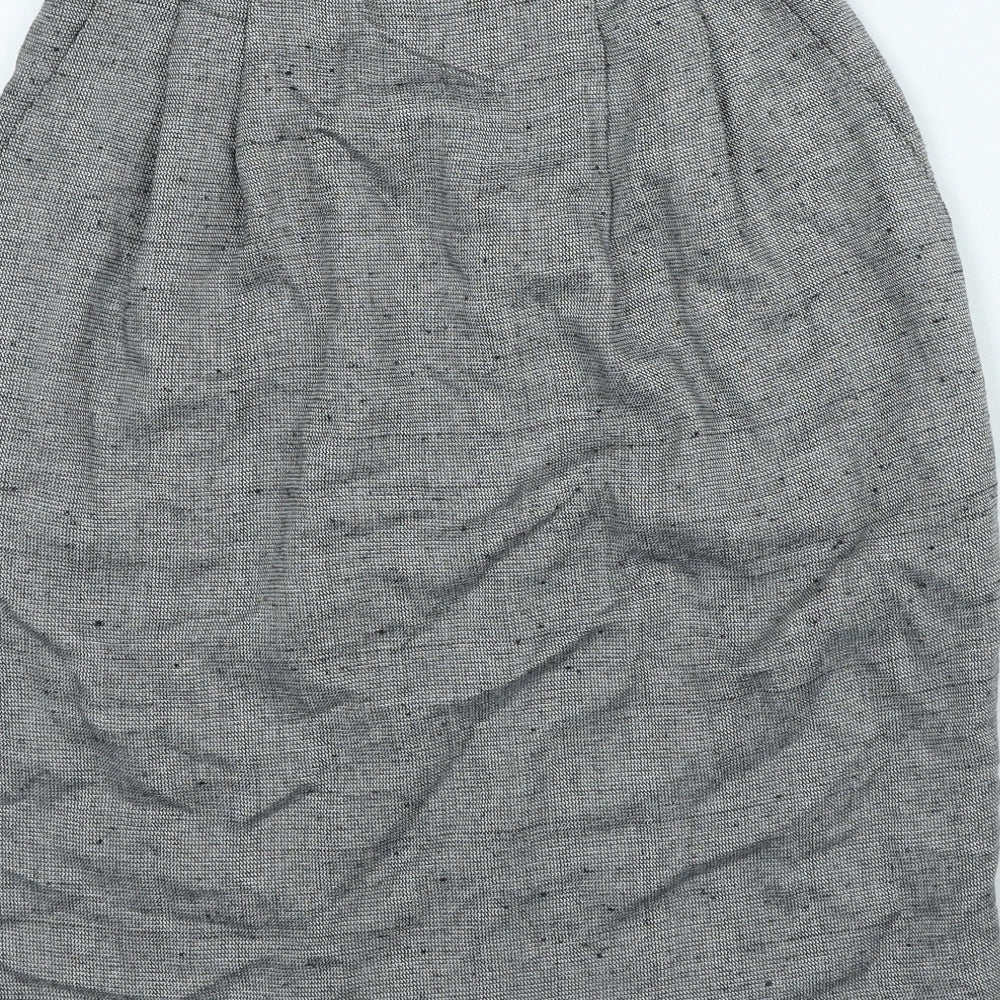 Briggs Womens Grey Polyester Mini Skirt Size 8 Zip