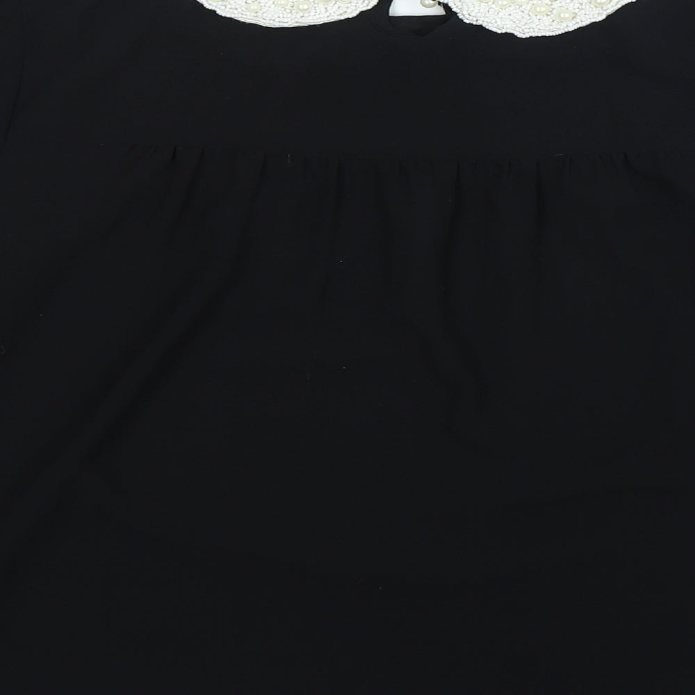 Darling Womens Blue Polyester Basic Blouse Size M Collared
