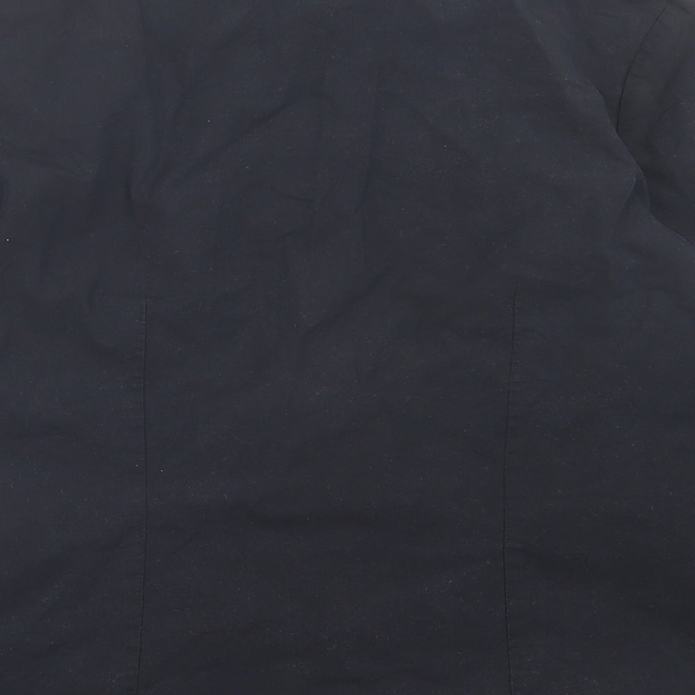 Marks & Spencer Womens Black Cotton Basic Button-Up Size 8 Collared