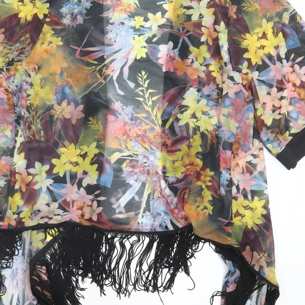 VOULEY VOUS Womens Multicoloured Floral Polyester Jersey Blouse Size L V-Neck