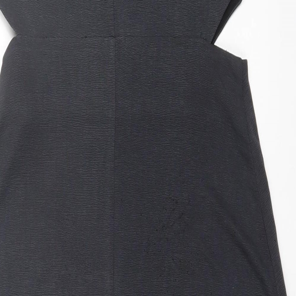 Topshop Womens Grey Polyester A-Line Size 8 Square Neck Pullover