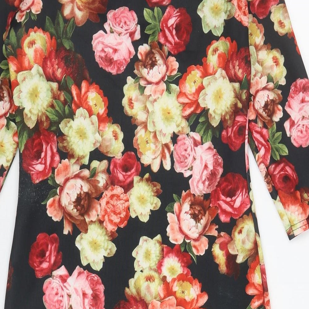 Red Herring Womens Multicoloured Floral Polyester Bodycon Size 8 Round Neck Pullover