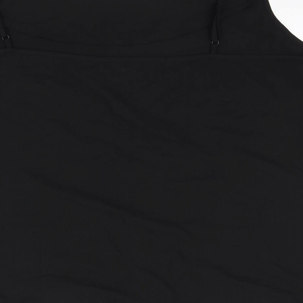 Boohoo Womens Black Polyester Basic Tank Size 20 Cowl Neck