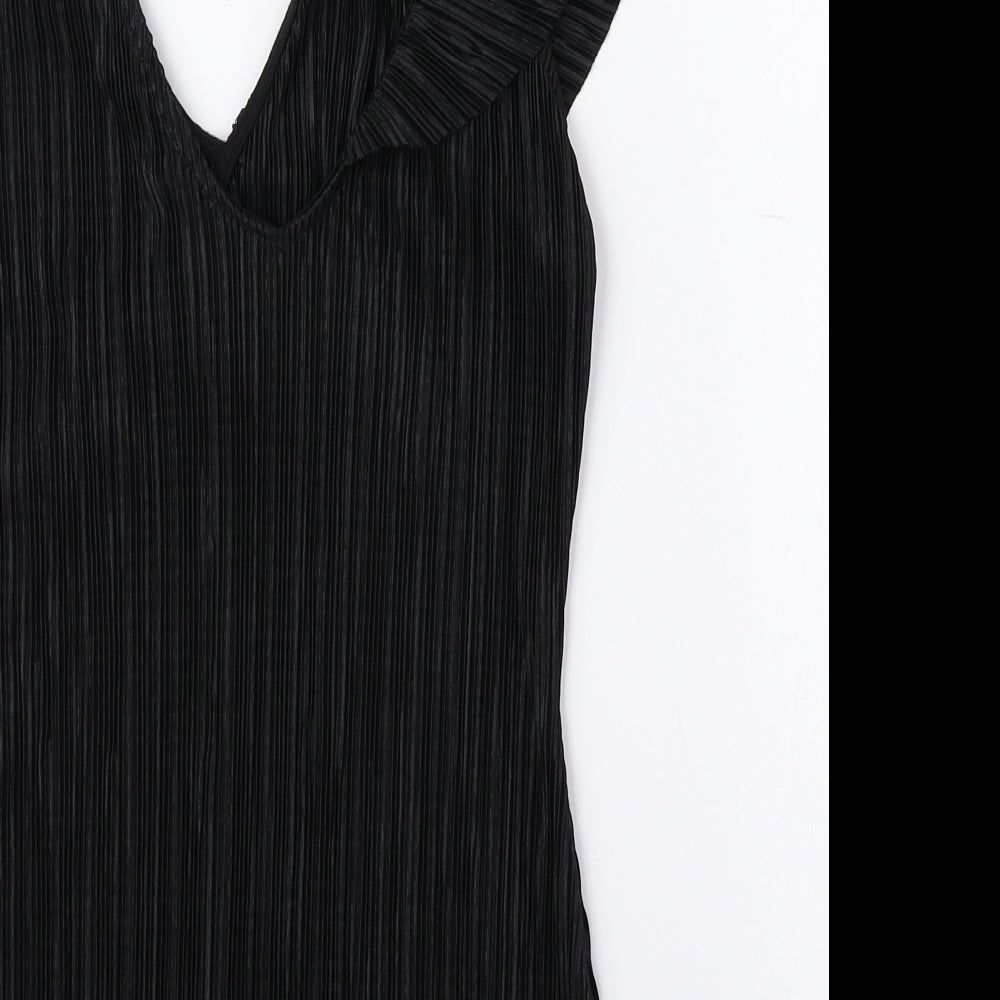 Mango Womens Black Polyester Basic Tank Size 4 Sweetheart