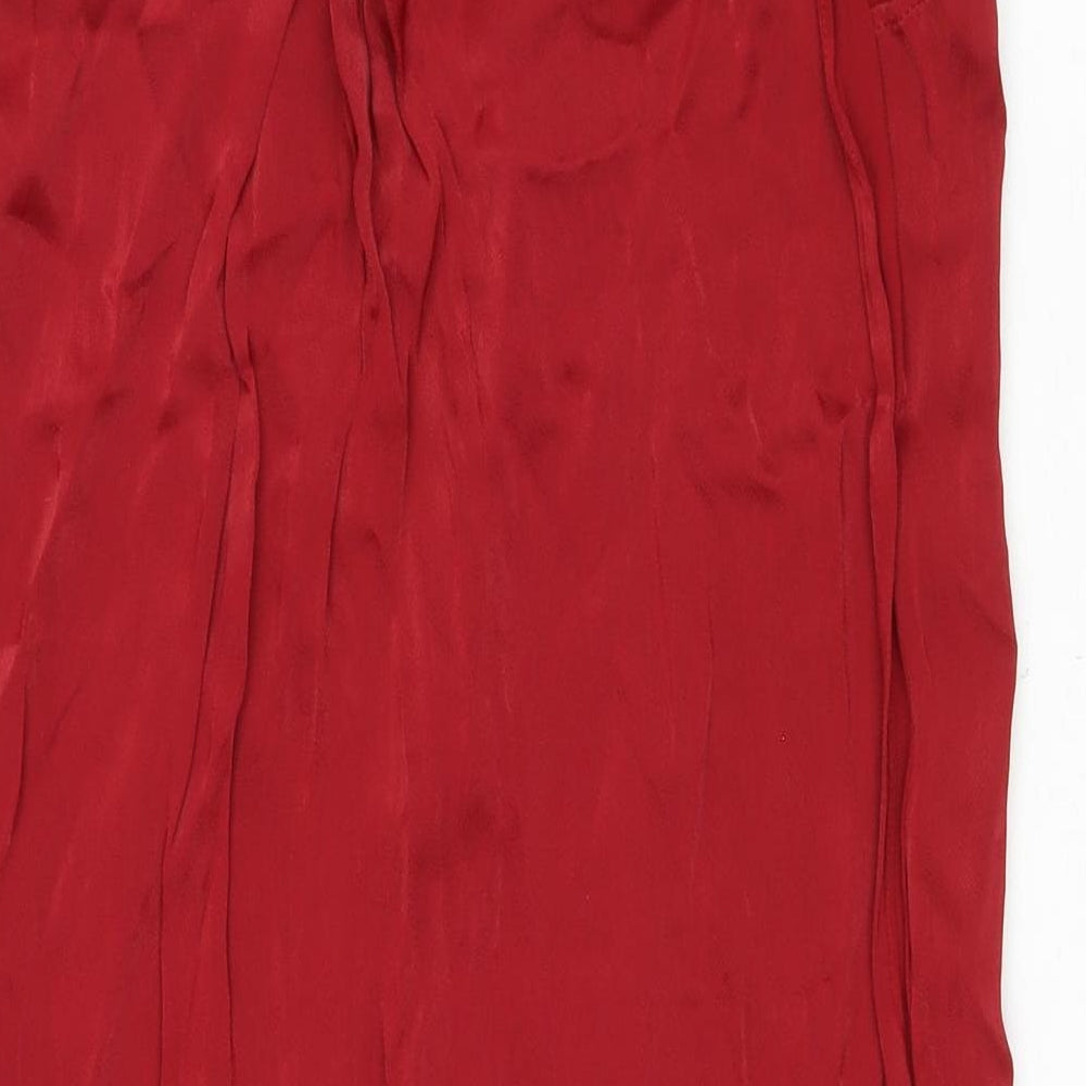 Max Studio Womens Red Viscose Tank Dress Size M V-Neck Pullover