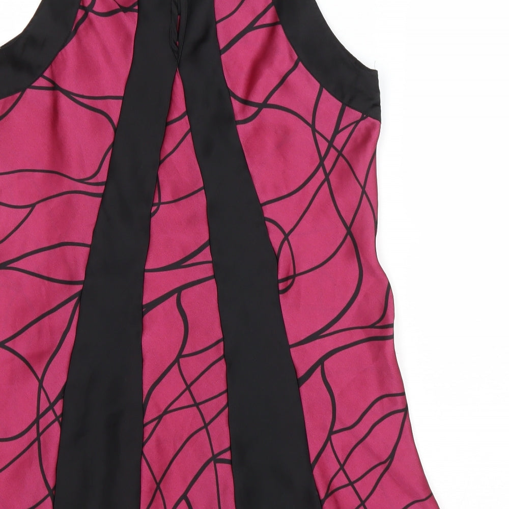 Preview Womens Purple Geometric Polyester Basic Tank Size 10 Scoop Neck