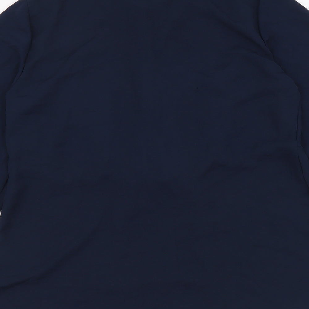 Marks & Spencer Womens Blue Polyester Basic Button-Up Size 10 Collared