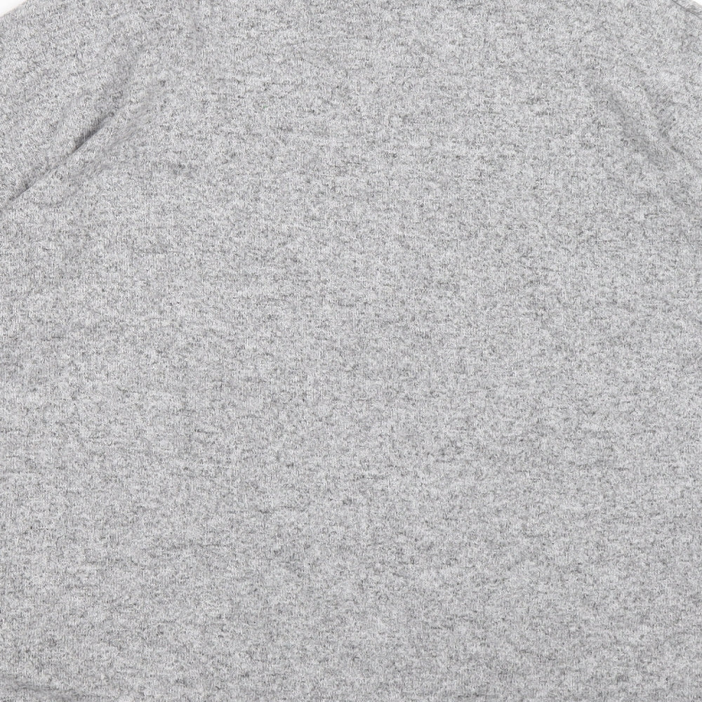H&M Womens Grey Mock Neck Viscose Pullover Jumper Size XL