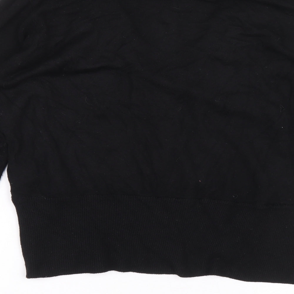NEXT Womens Black V-Neck Viscose Pullover Jumper Size 12