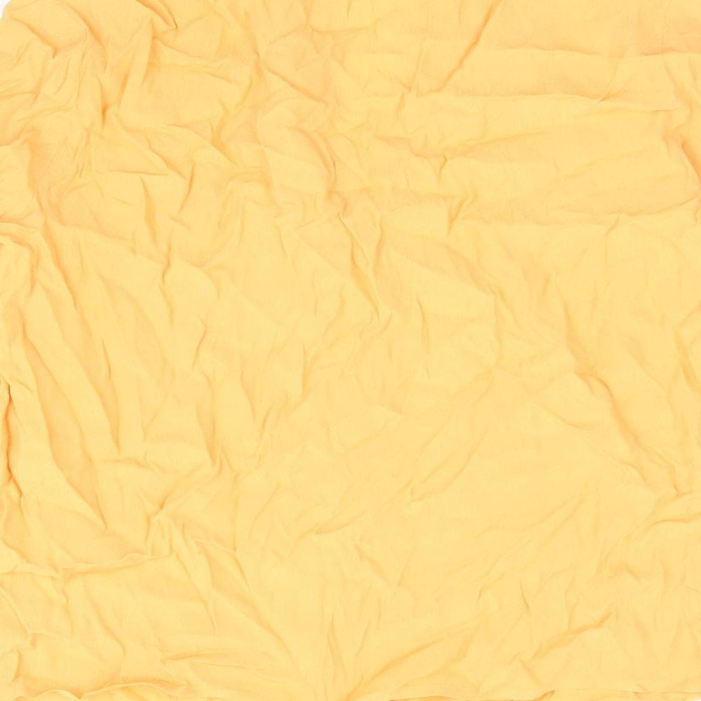 Marks & Spencer Womens Yellow Viscose Basic Button-Up Size 10 Collared