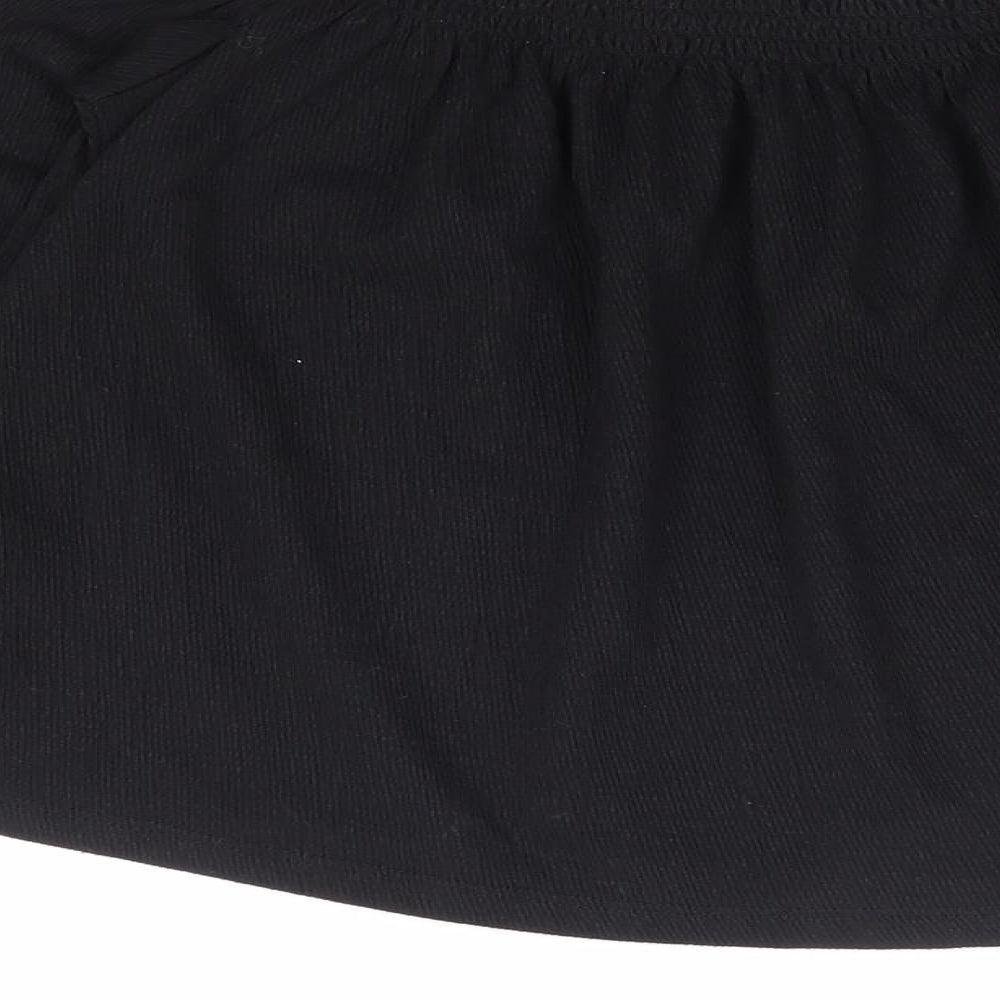 H&M Womens Black Polyester Cropped Blouse Size XS Off the Shoulder
