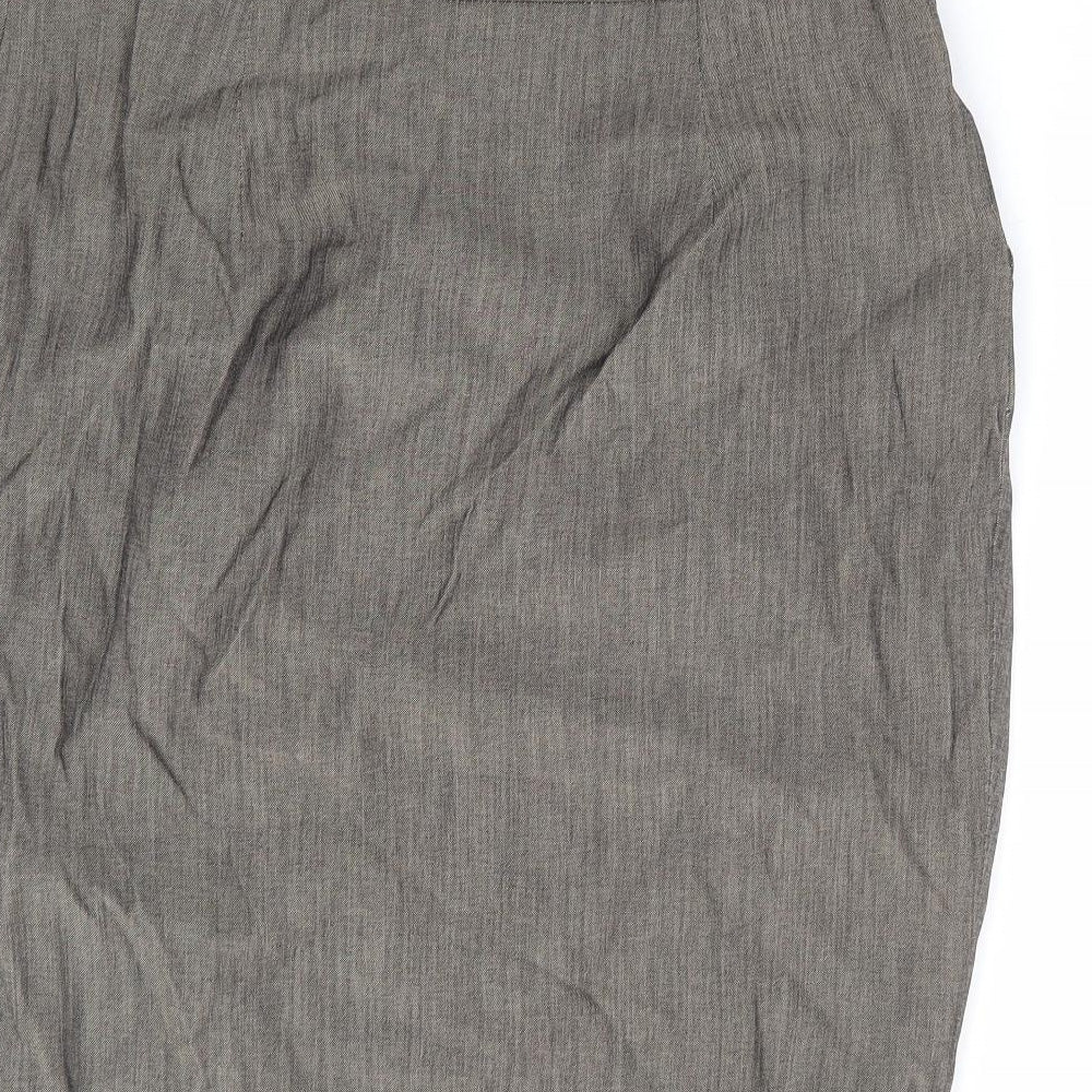 Zara Womens Brown Viscose Tulip Skirt Size M Zip