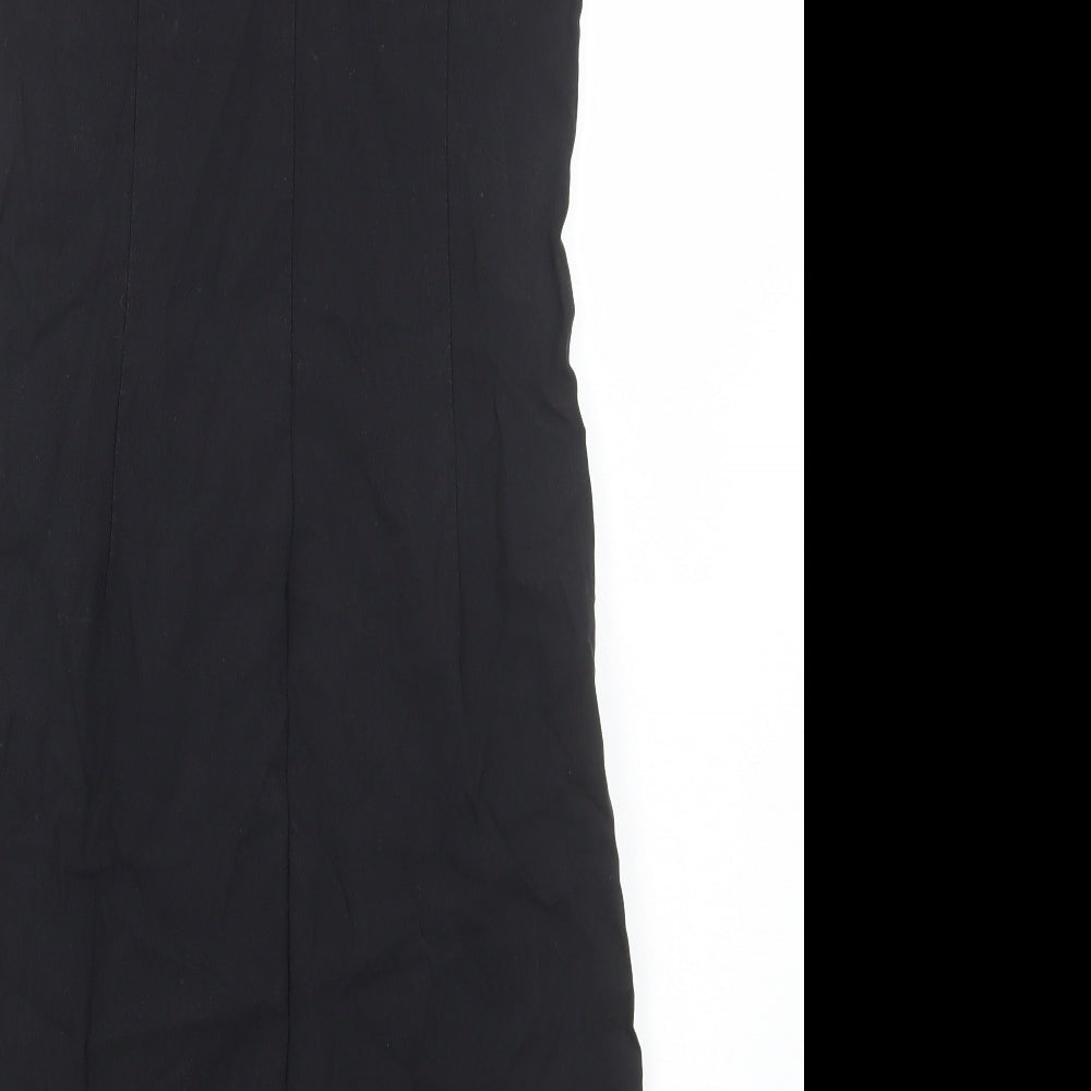 New Look Womens Black Viscose A-Line Size 14 Square Neck Pullover