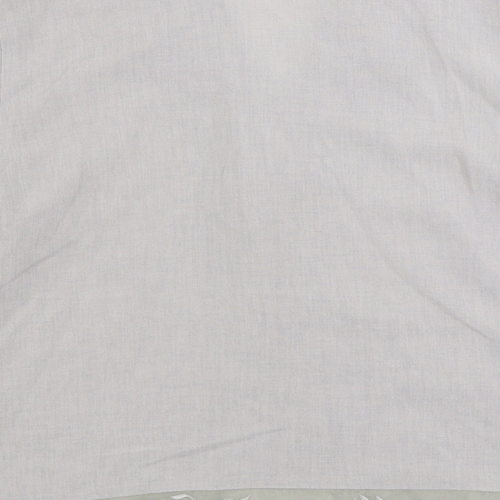 Gold Womens Grey Acetate Basic Button-Up Size 12 V-Neck