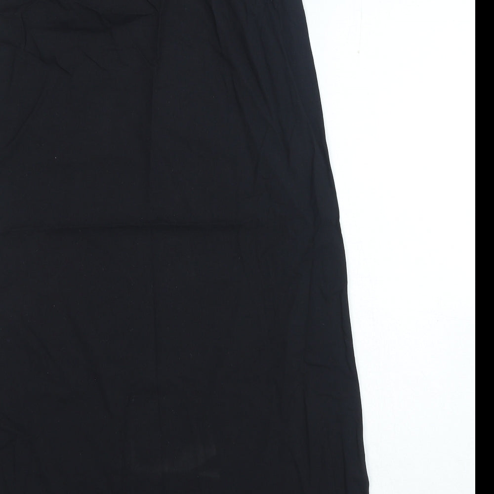 Marks & Spencer Womens Black Cotton A-Line Size 8 V-Neck Pullover