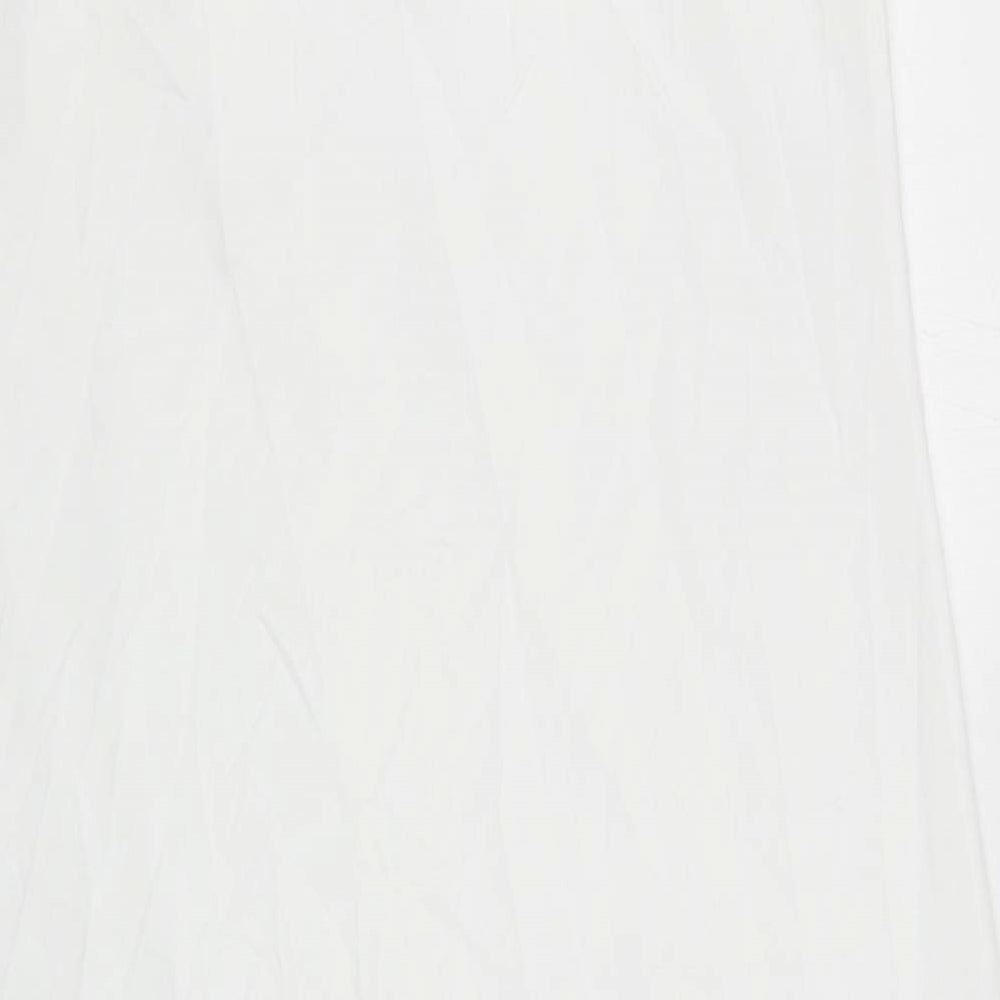 Marks & Spencer Womens White Polyester Slip Dress Size 12 V-Neck Pullover