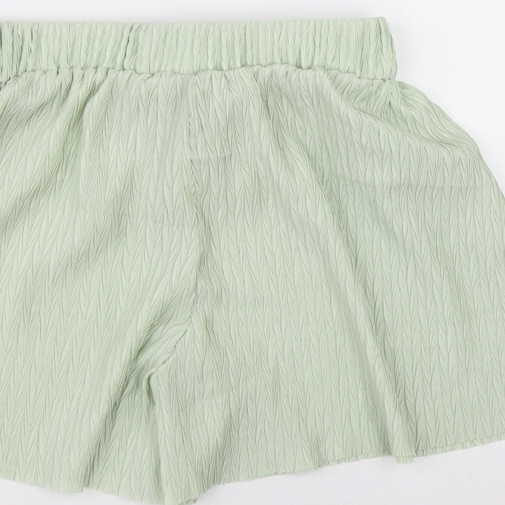 SHEIN SHIEN Womens Green 100% Polyester Wrap Shorts Size 6 L5 in Relaxed Pull On