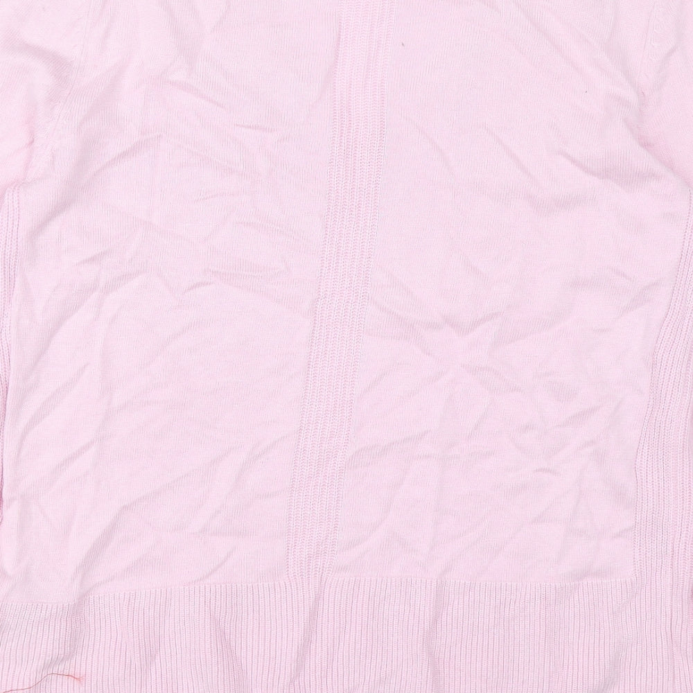 Preworn Womens Pink V-Neck Viscose Pullover Jumper Size 36