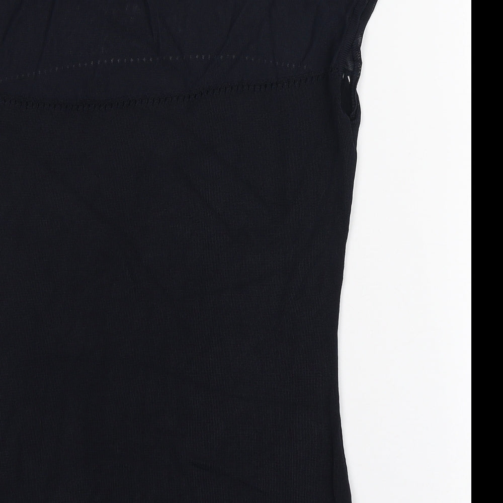 Preworn Womens Blue Viscose Basic T-Shirt Size XS Round Neck