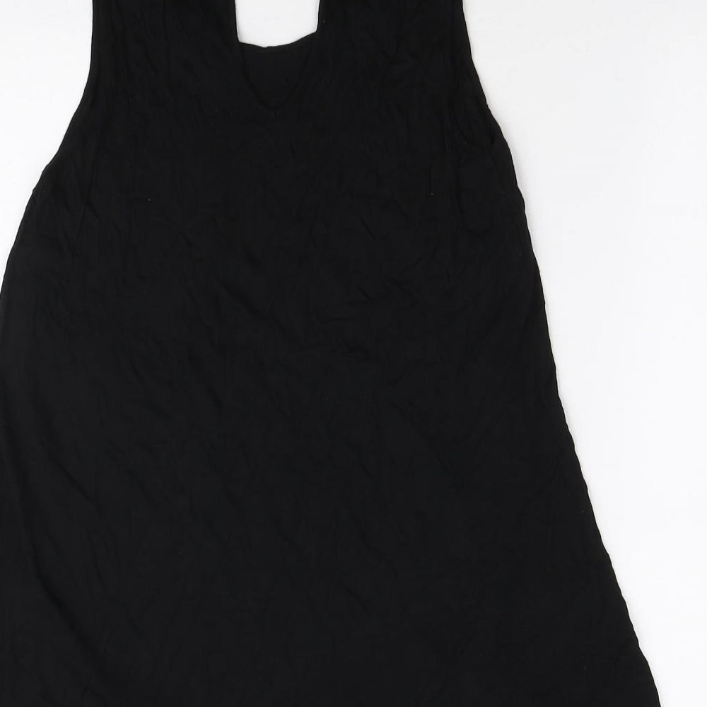 Cable & Gauge Womens Black Viscose Tunic Tank Size S Halter