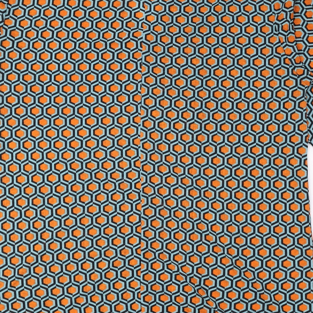 Zara Trafaluc Womens Multicoloured Geometric Polyester A-Line Size 14 V-Neck Pullover