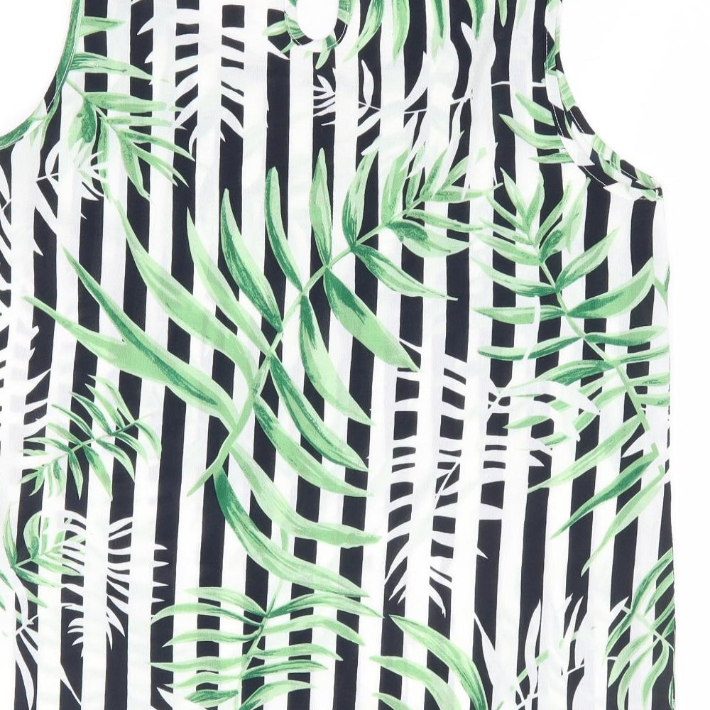 Only Womens Multicoloured Striped Polyester Basic Tank Size 8 Scoop Neck