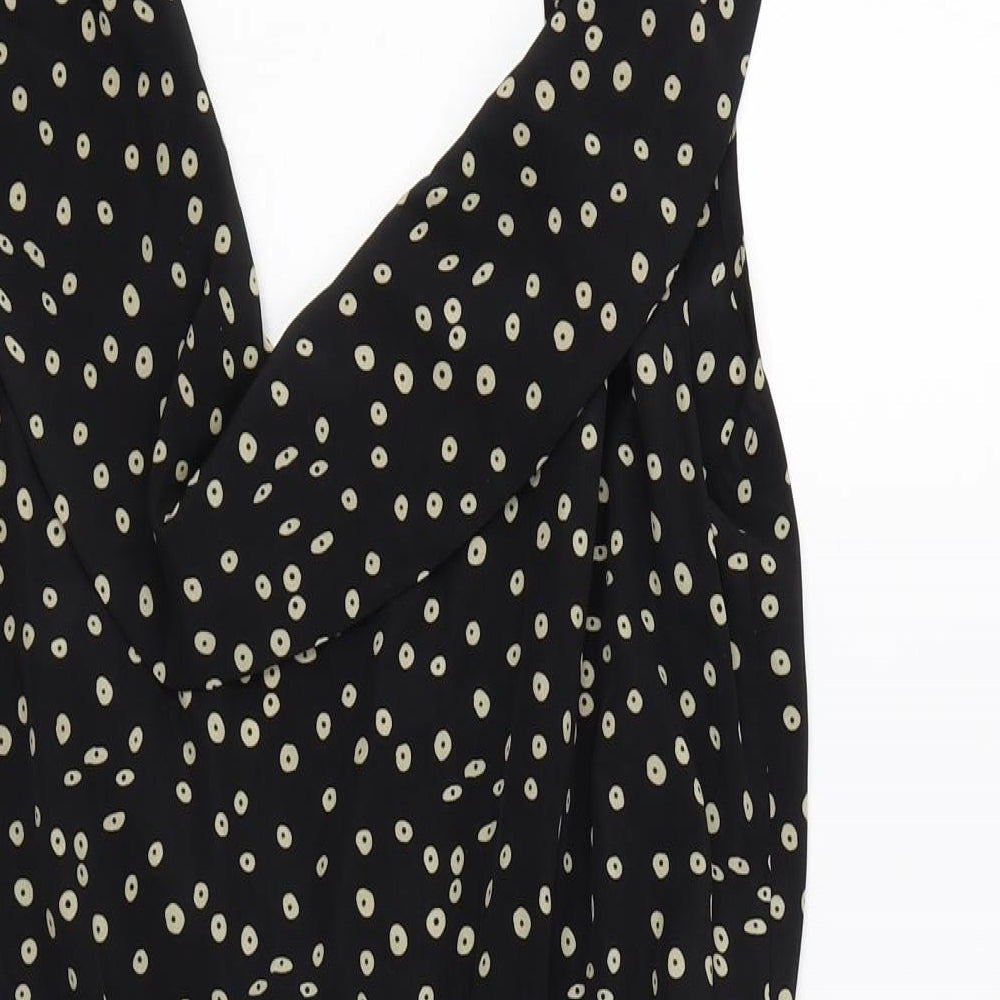 Sweewe Womens Black Geometric Polyester Playsuit One-Piece Size M Tie