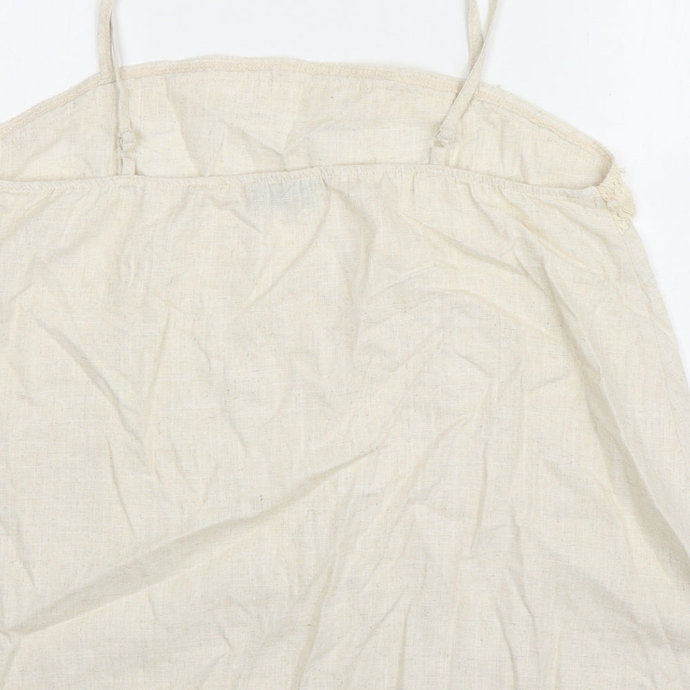 ChicMe Womens Beige Cotton Camisole Tank Size 2XL Square Neck