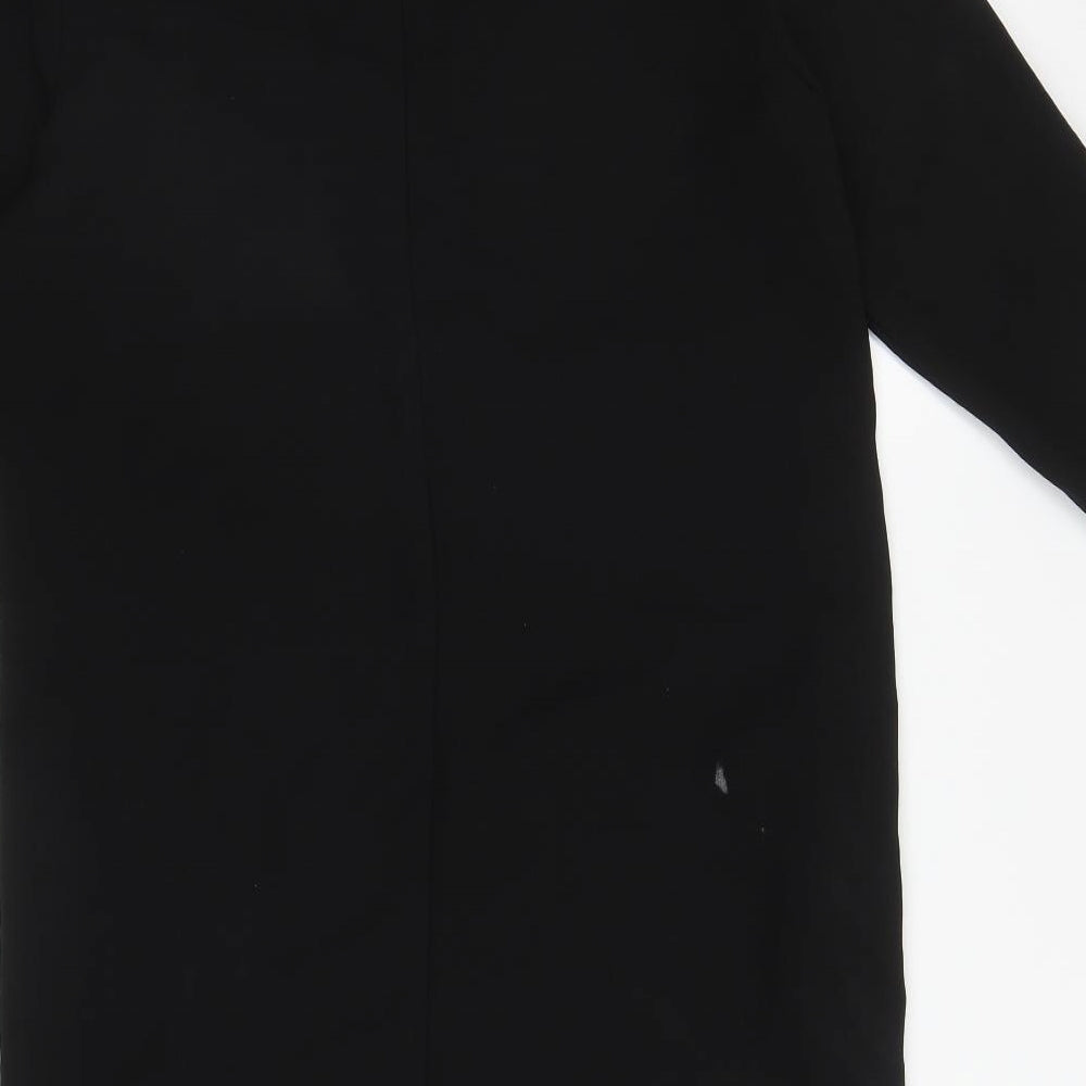 Selected Femme Womens Black Polyester A-Line Size 36 V-Neck Zip