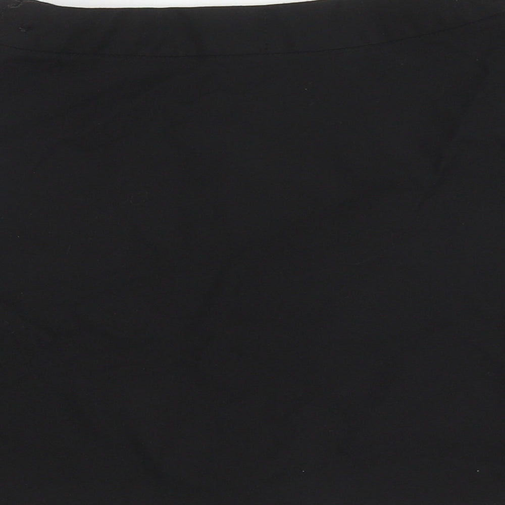 Marks & Spencer Girls Black Polyester Skater Skirt Size 6-7 Years Regular Zip