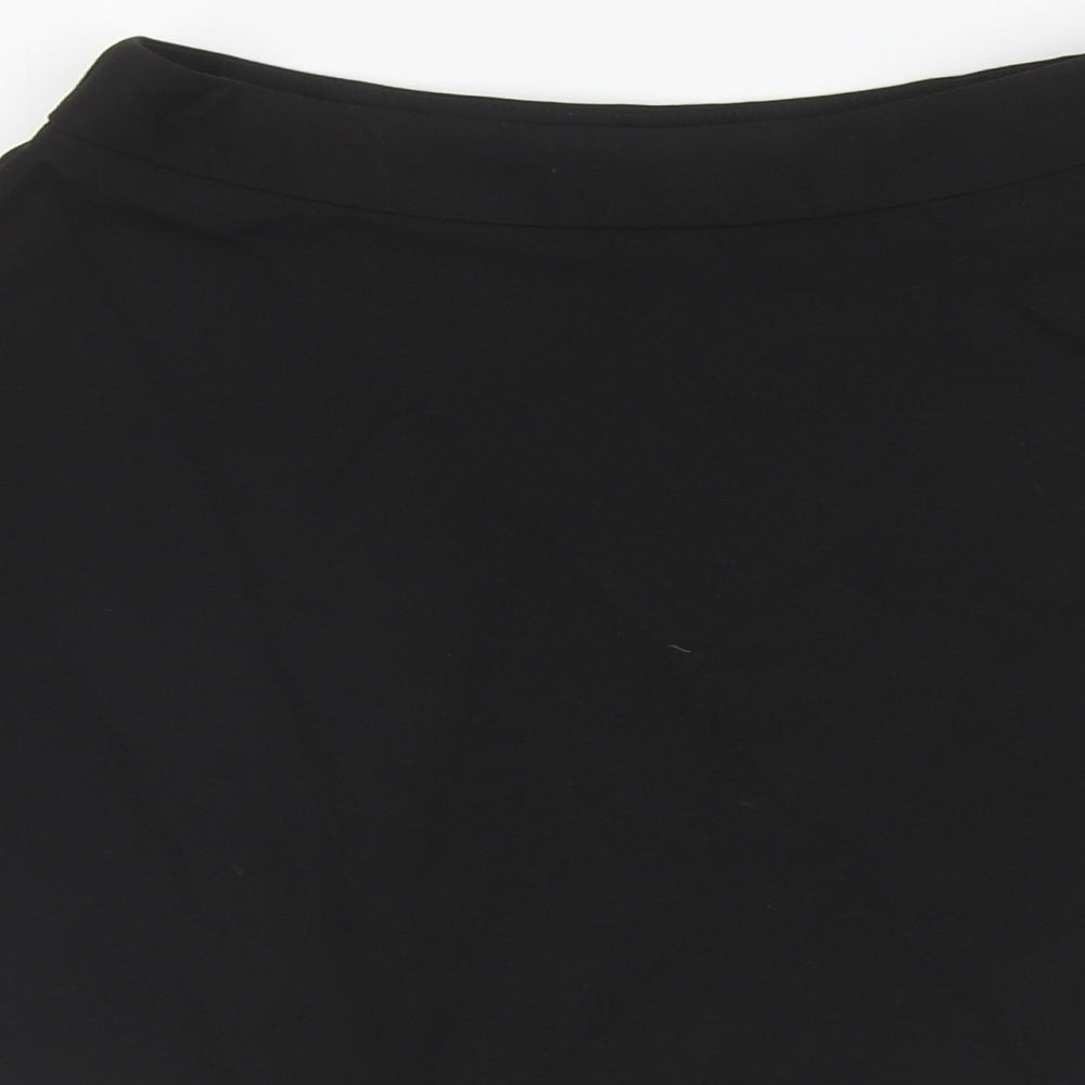 Marks & Spencer Girls Black Polyester Skater Skirt Size 6-7 Years Regular Zip