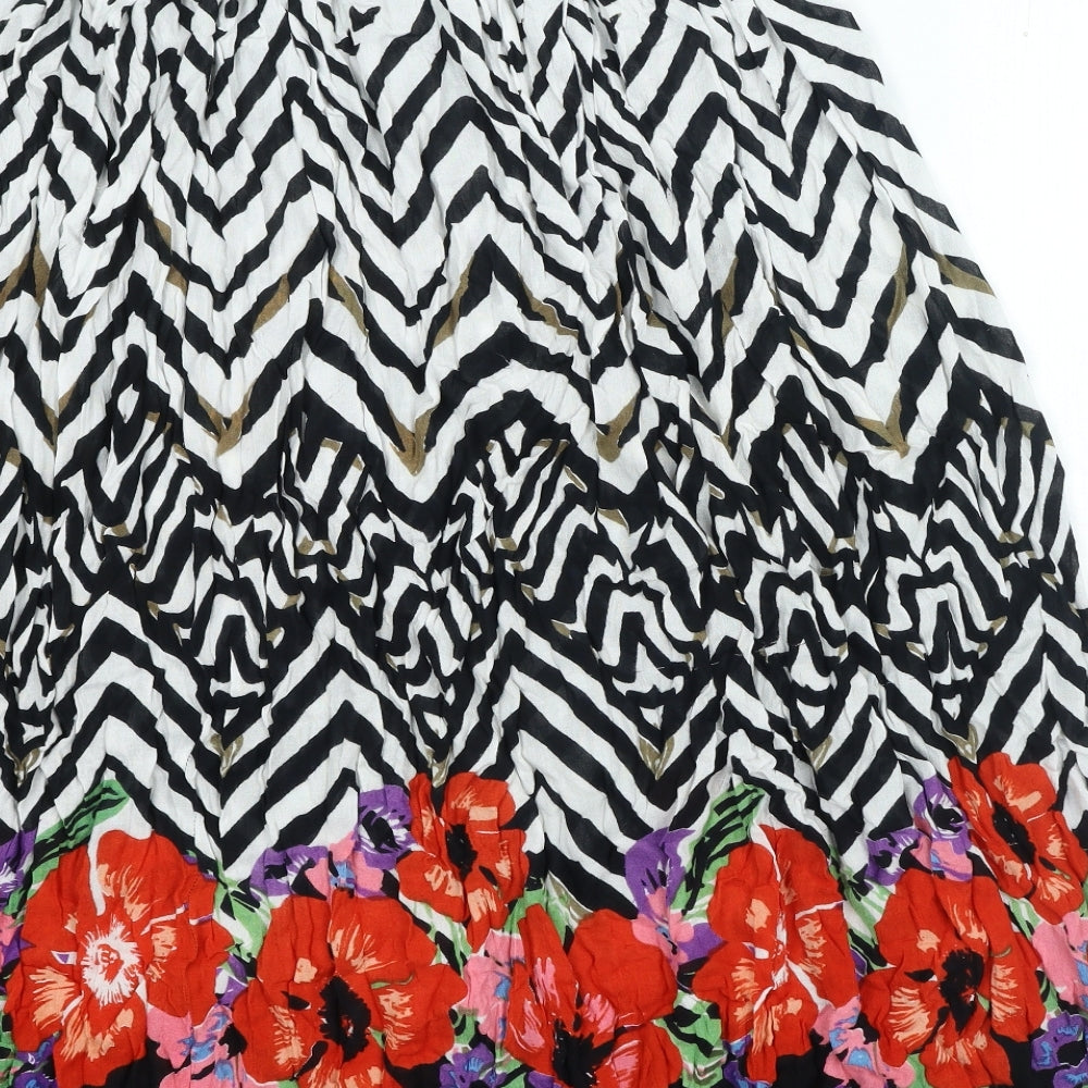 Mitzy Womens Multicoloured Geometric Polyester A-Line Skirt Size L