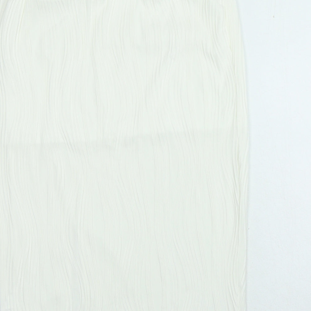 Loness Womens Ivory Polyester Straight & Pencil Skirt Size L