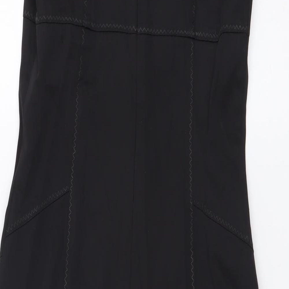 Warehouse Womens Black Polyester Tank Dress Size 8 Scoop Neck Zip