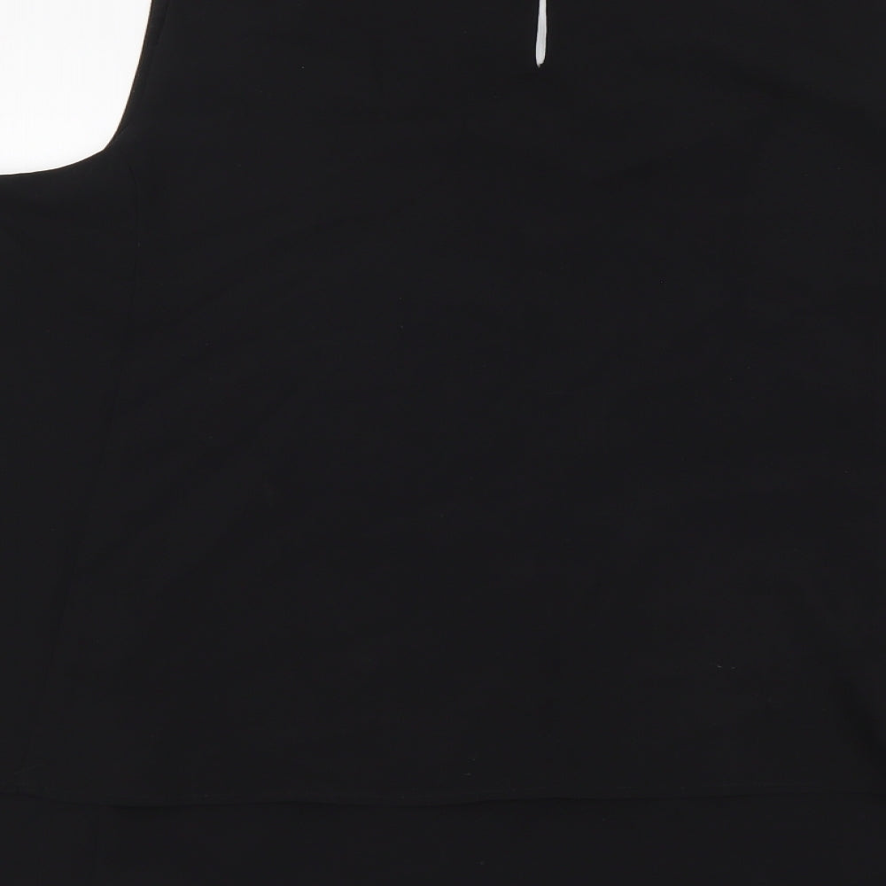 Together Womens Black Polyester Basic Blouse Size 14 Round Neck