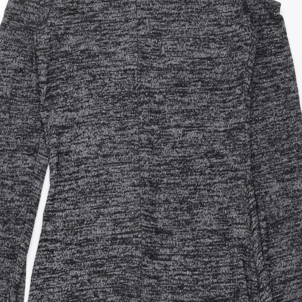 PARISIAN SIGNATURE Womens Grey Viscose Bodycon Size 8 Mock Neck Pullover - Cold Shoulder