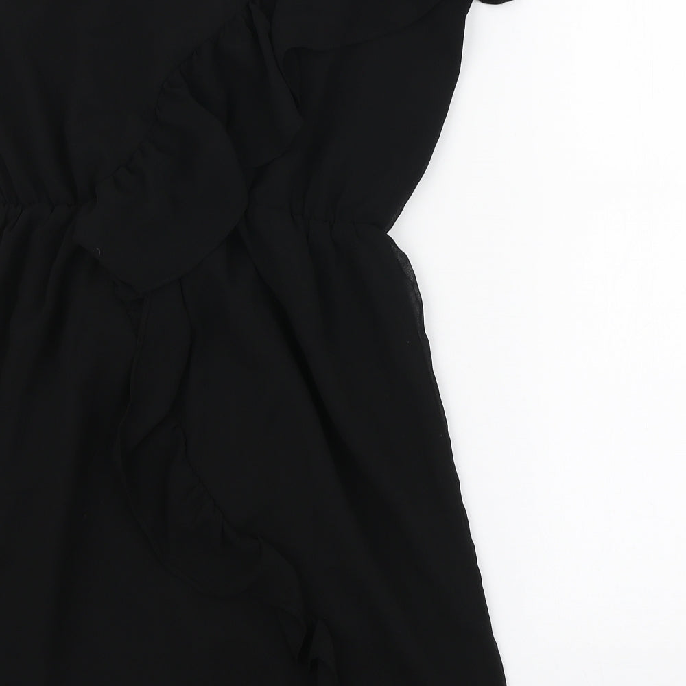 Lipsy Womens Black Polyester Mini Size 10 One Shoulder Pullover