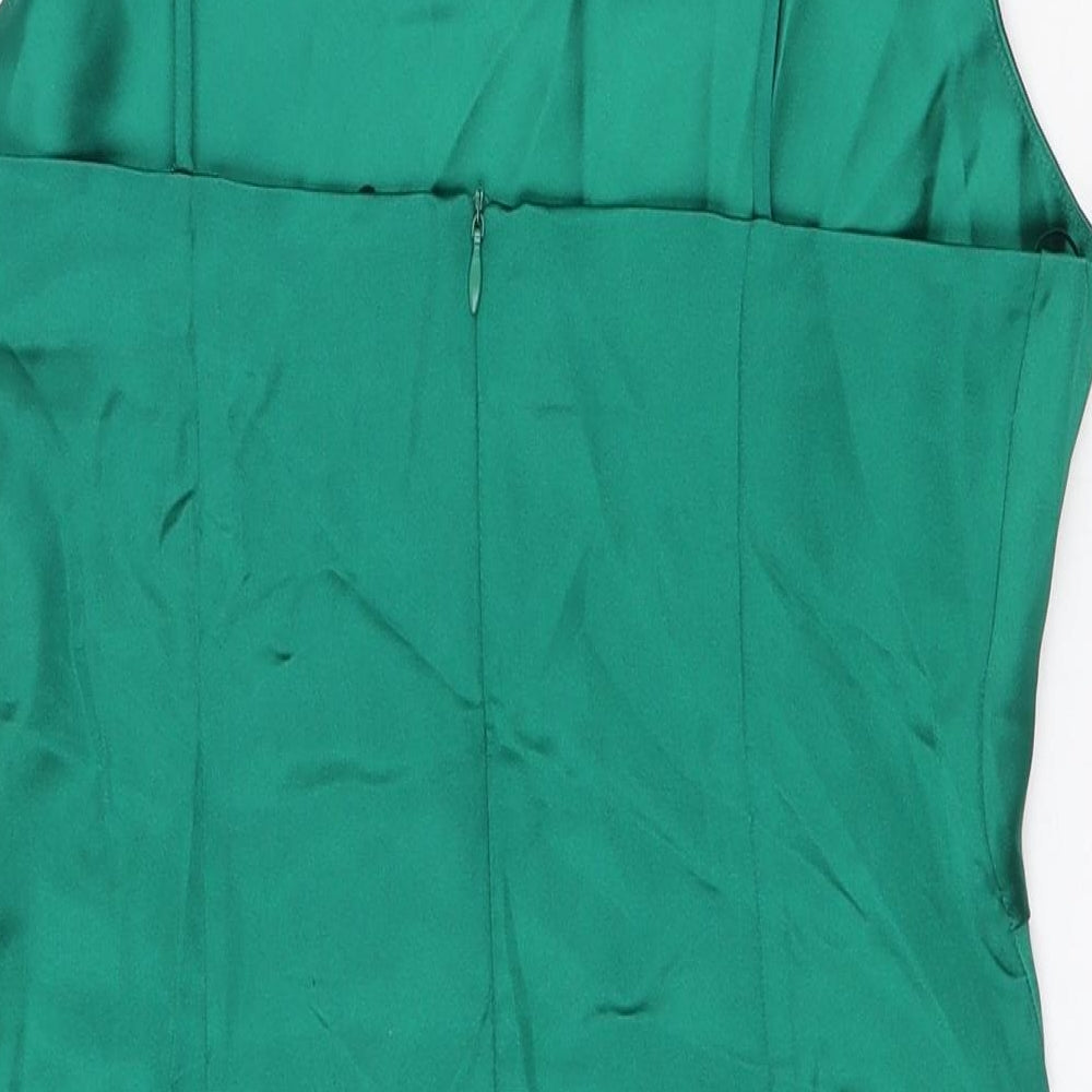 Zara Womens Green Polyester Mini Size S Square Neck Zip