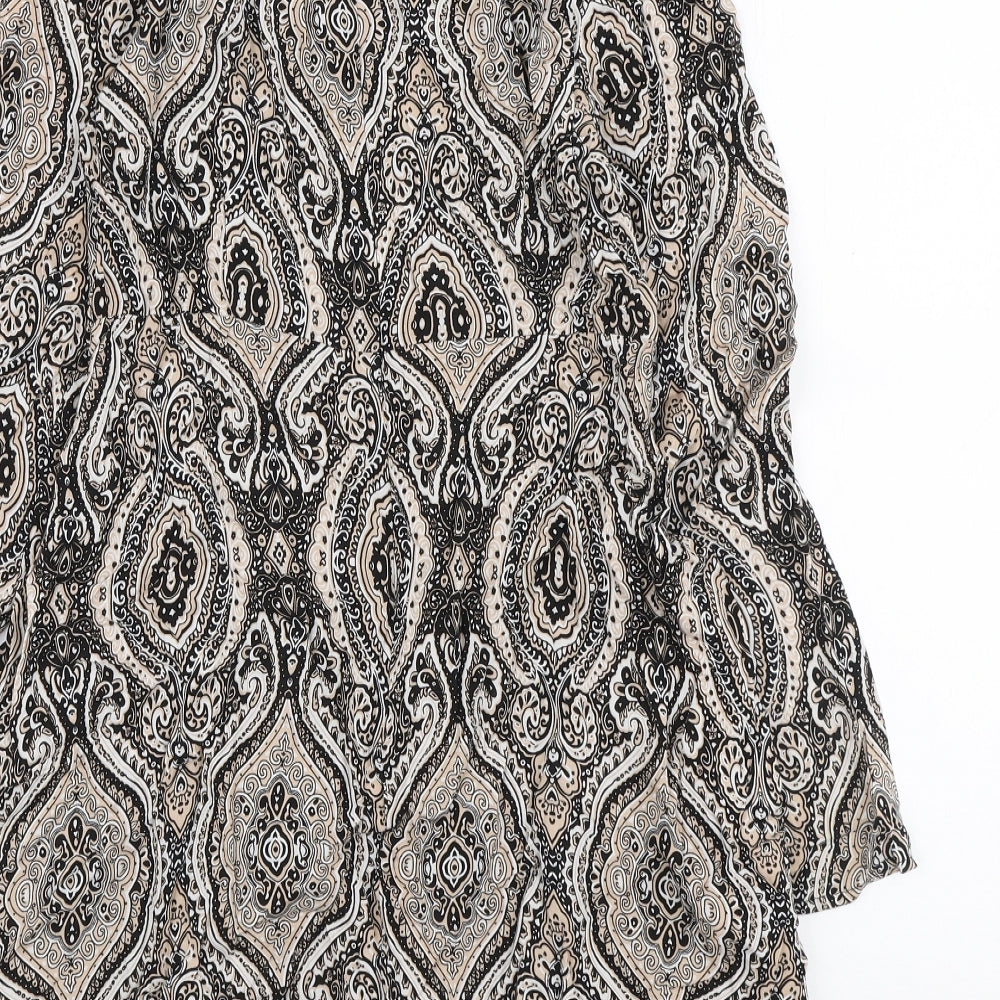 Glamorous Womens Multicoloured Paisley Viscose Mini Size XS Round Neck Zip
