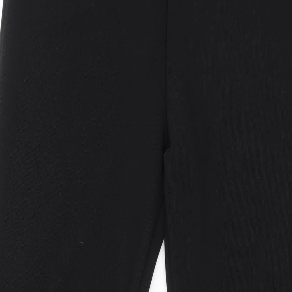 Preworn Womens Black Polyester Trousers Size 14 L24 in Regular