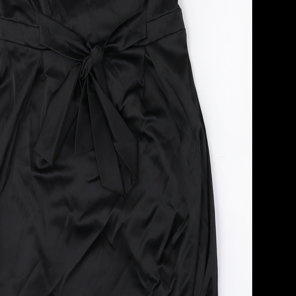 Kookai Womens Black Polyester Mini Size 12 Off the Shoulder Zip - Tie String