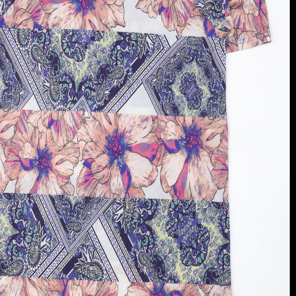 River Island Womens Multicoloured Floral Polyester Shift Size 8 Crew Neck Pullover