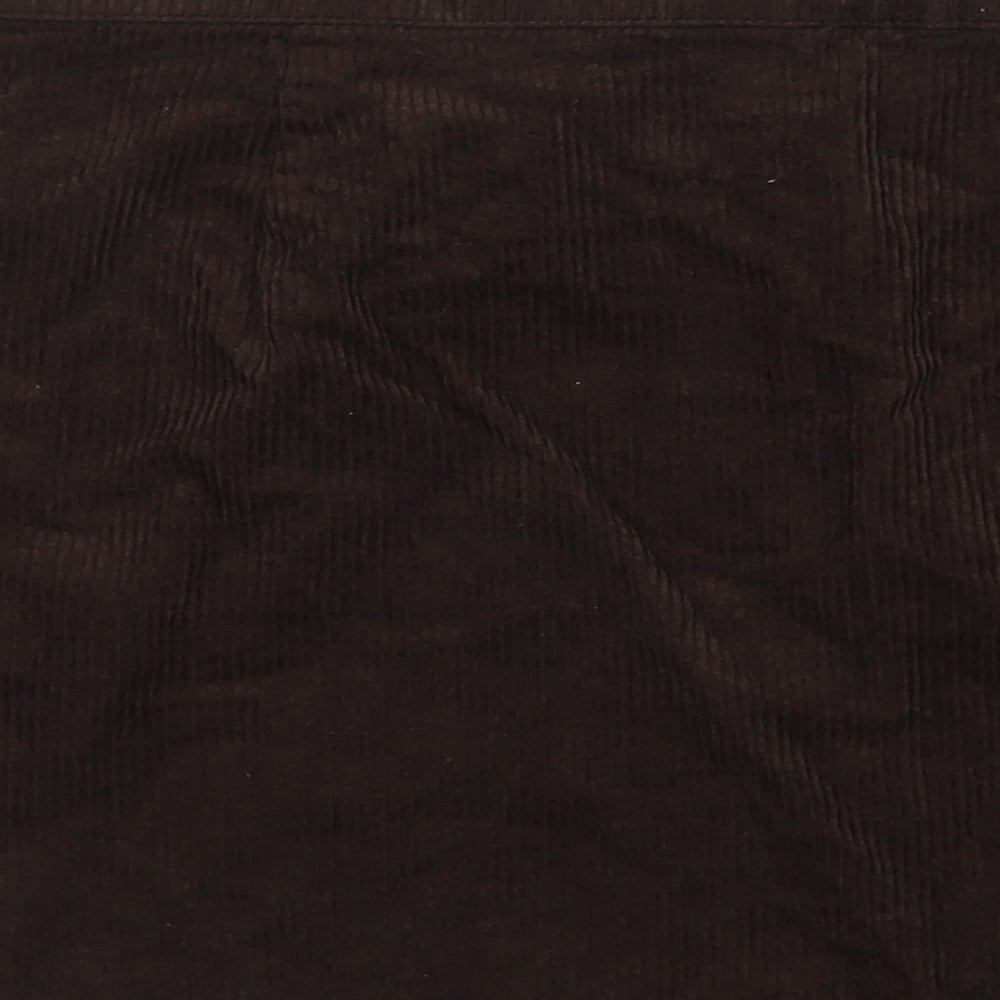 Denim & Co. Womens Brown Cotton Maxi Skirt Size 20 Button