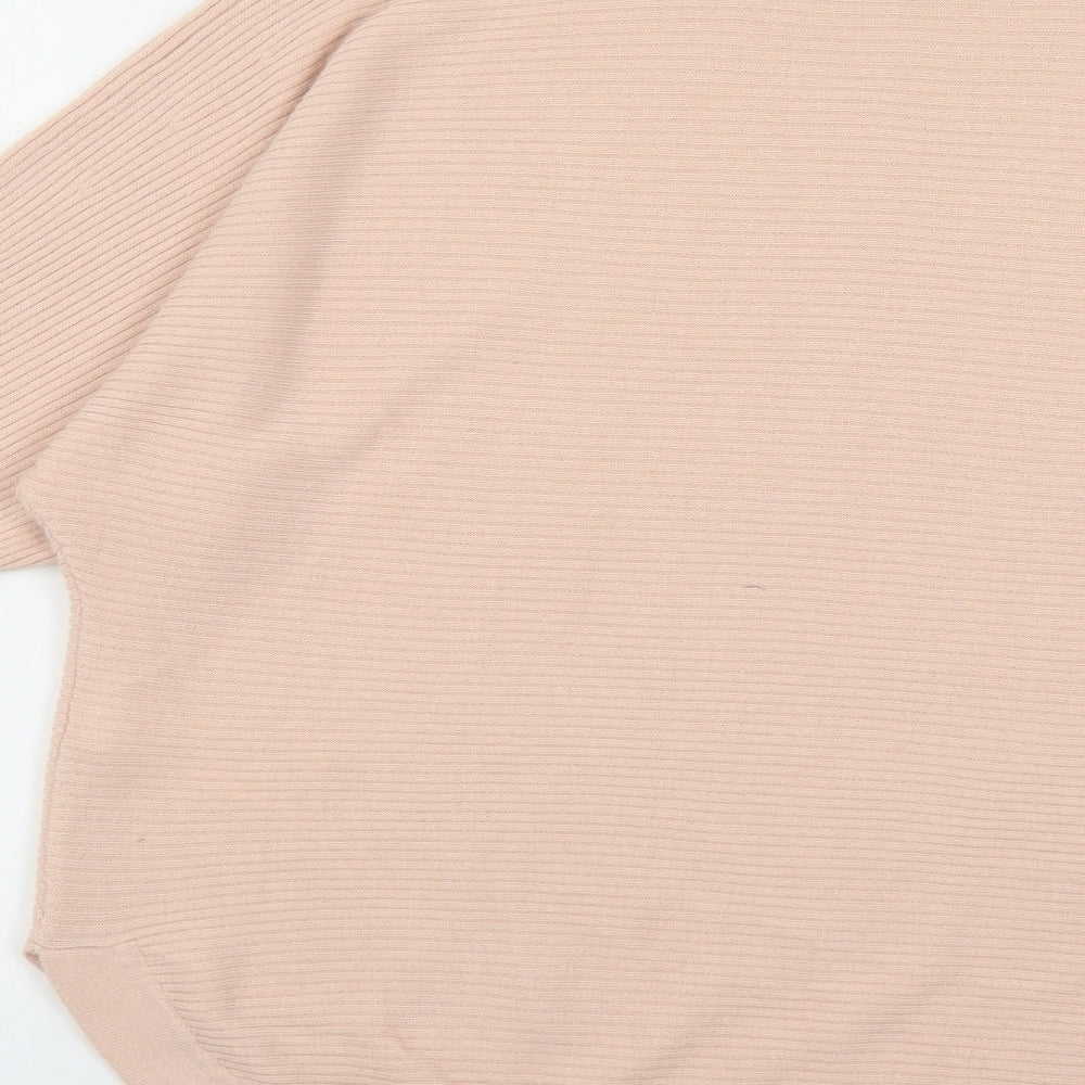Debenhams Womens Pink Roll Neck Acrylic Pullover Jumper Size 12